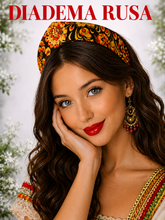 Cargar imagen en el visor de la galería, Diadema rusa. Kokoshnik. Khohloma