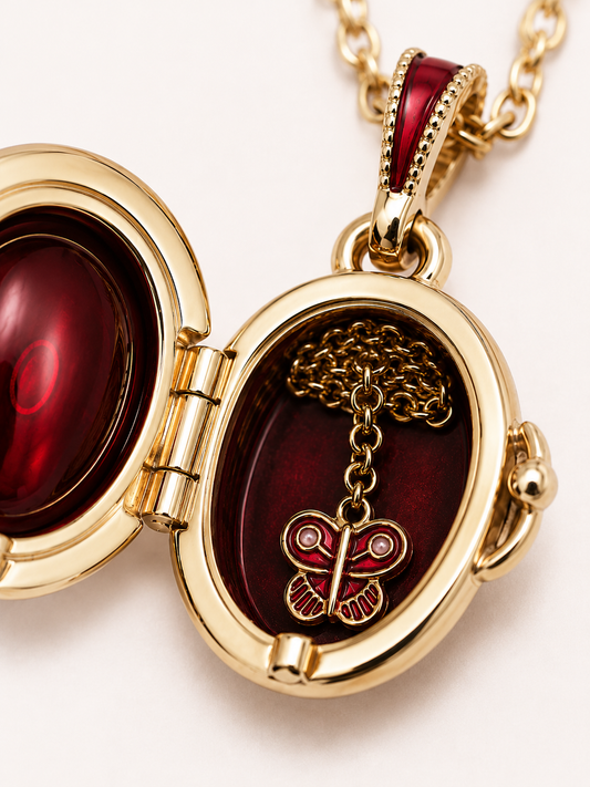 Dije Fabergé «Ramo Escarlata con Mariposa»