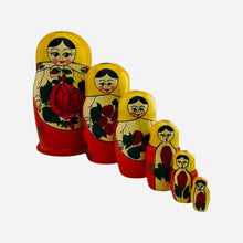 Cargar imagen en el visor de la galería, Matrioshka Muñeca Rusa, Madera 6 Pzs Grand, Semionovka Rusia