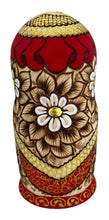 Cargar imagen en el visor de la galería, Matrioshka De Autor. Festiva. Rusia Pirograbado, Roja 7 Pzas