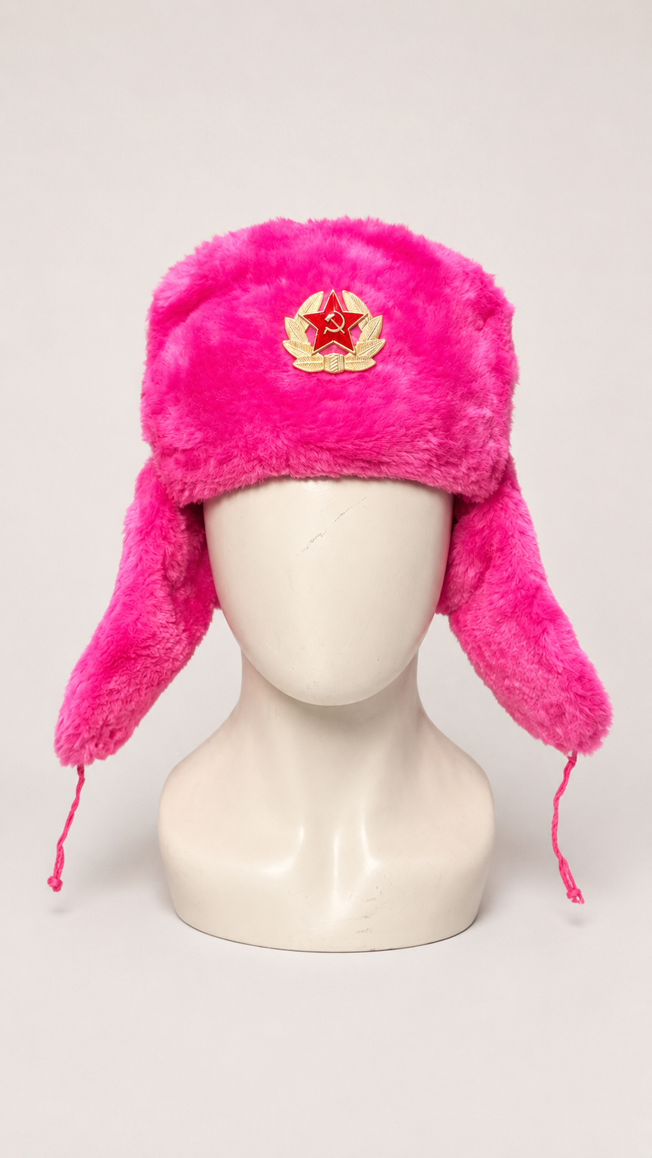 Ushanka Rusa Rosa con con Emblema Soviétic