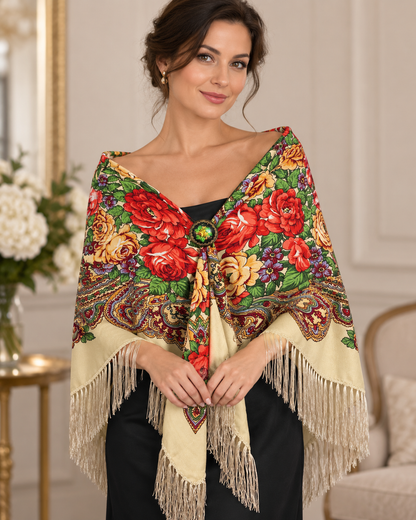 Chalina Ruso Tradicional Floral – Beige