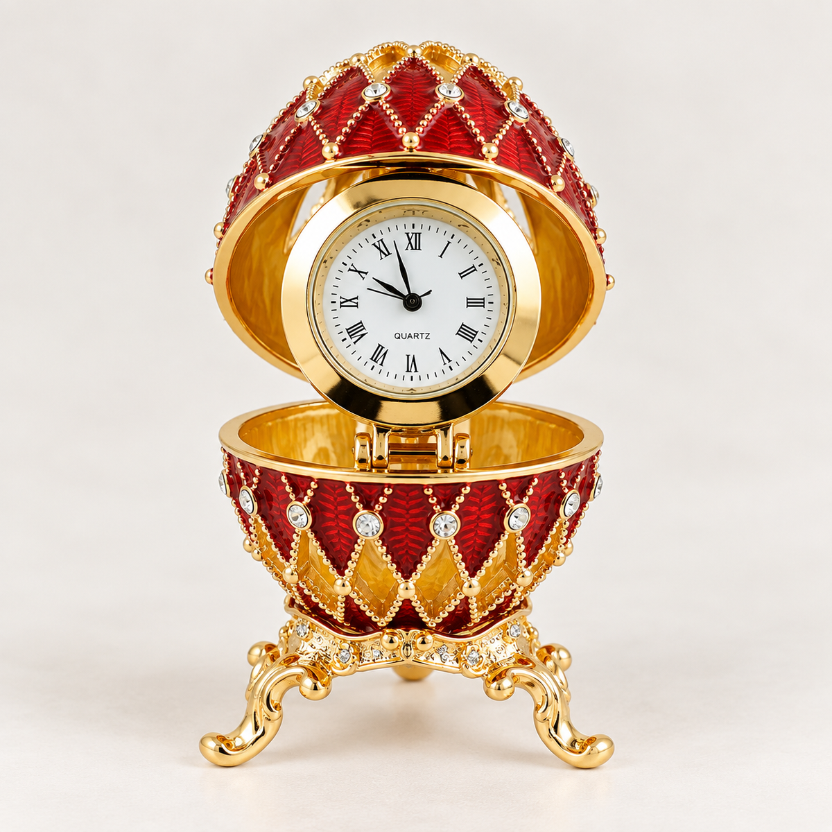 Huevo Fabergé Joyero con Reloj