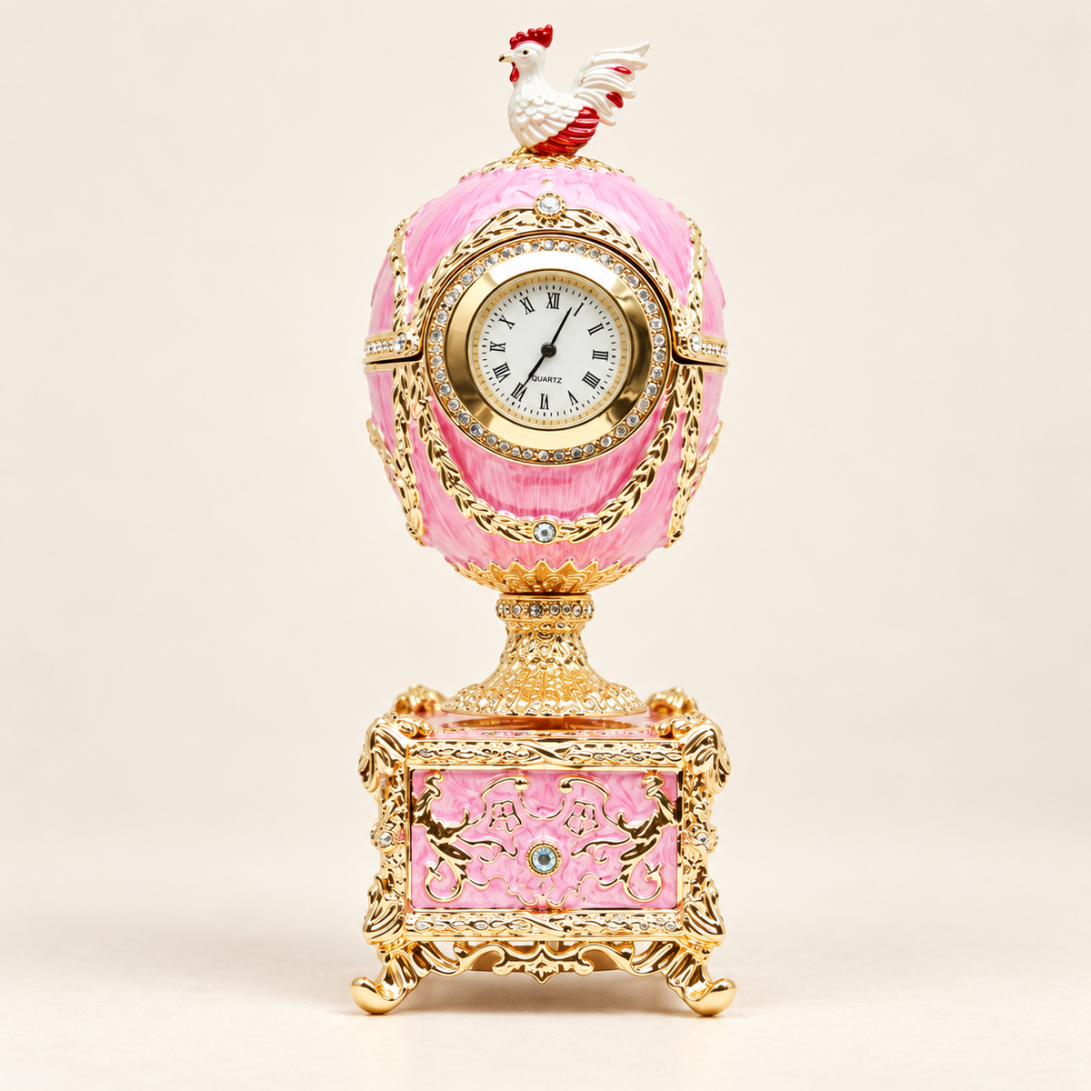 Huevo Fabergé Musical con Reloj y Joyero