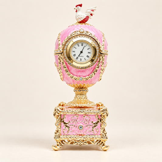 Huevo Fabergé Musical con Reloj y Joyero