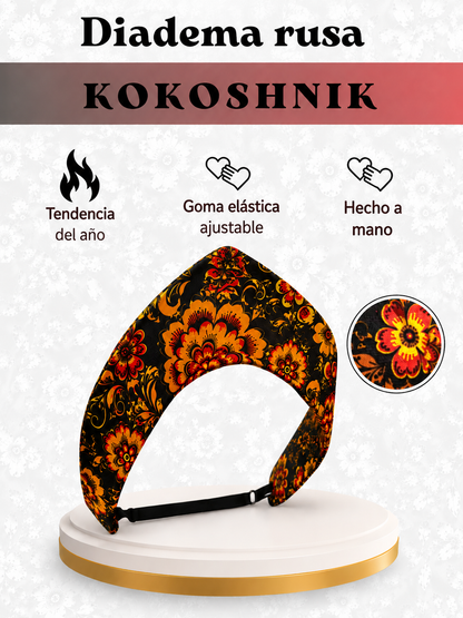 Diadema rusa. Kokoshnik. Khohloma