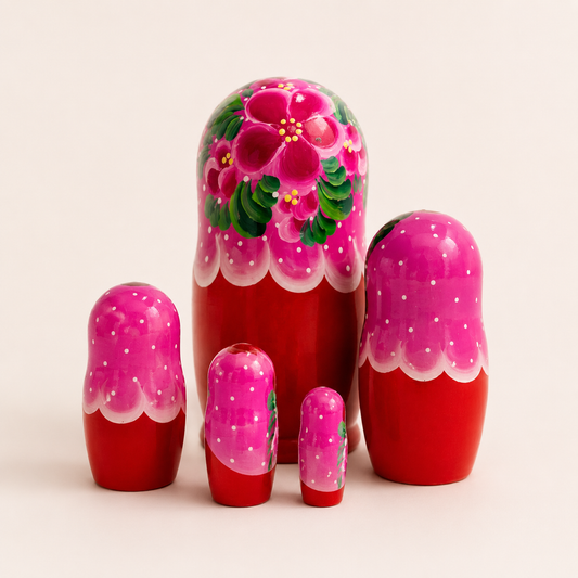 Matrioshka rusa pintada a mano – 5 piezas | 18 cm