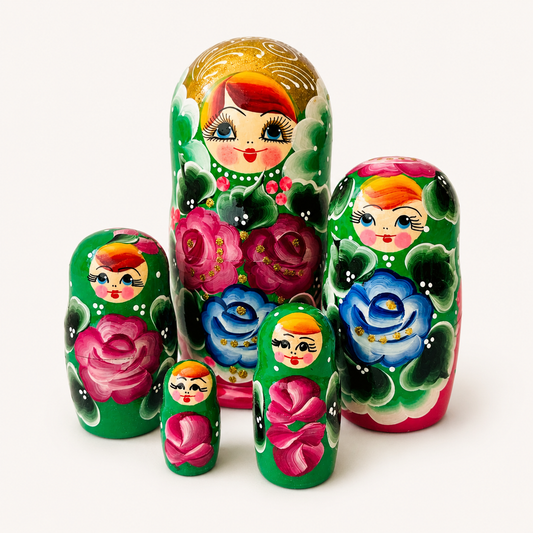 Matrioshka rusa “Jardín Esmeralda” pintada a mano – 5 piezas | 18 cm (Copy)