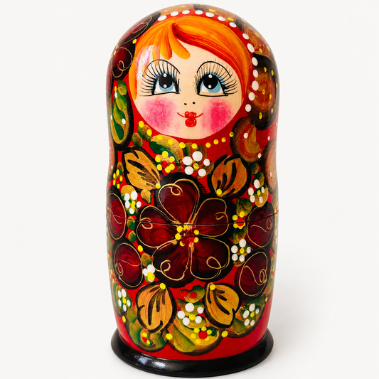 Matrioshka rusa pintada a mano – 5 piezas | 18 cm