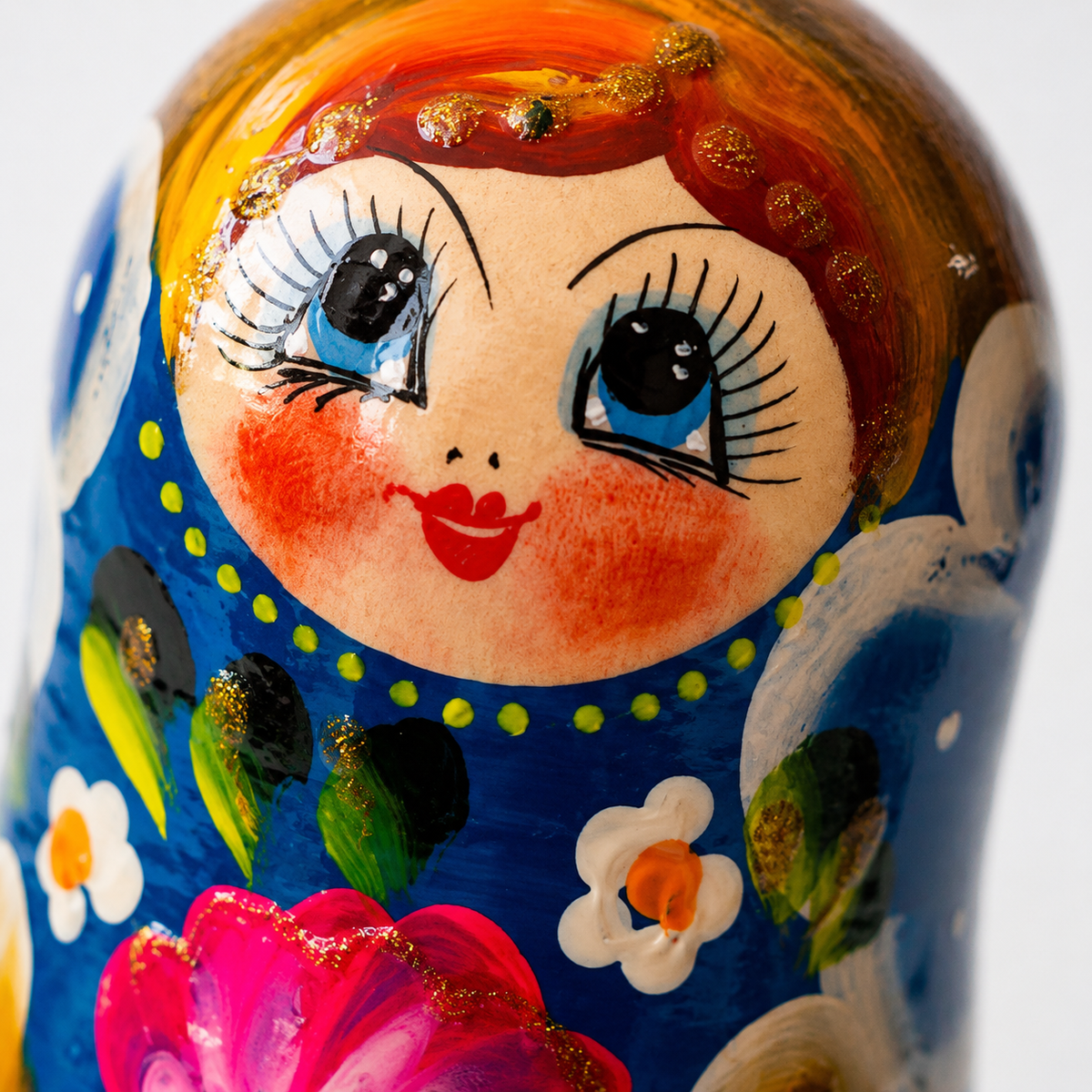 Matrioshka rusa “Cielo de Verano” pintada a mano – 5 piezas | 18 cm