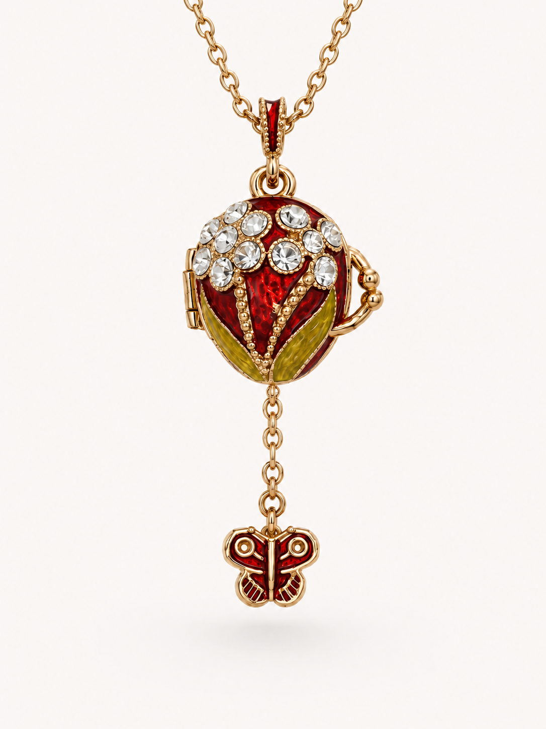 Dije Fabergé «Ramo Escarlata con Mariposa»