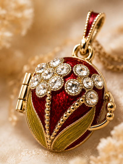 Dije Fabergé «Ramo Escarlata con Mariposa»