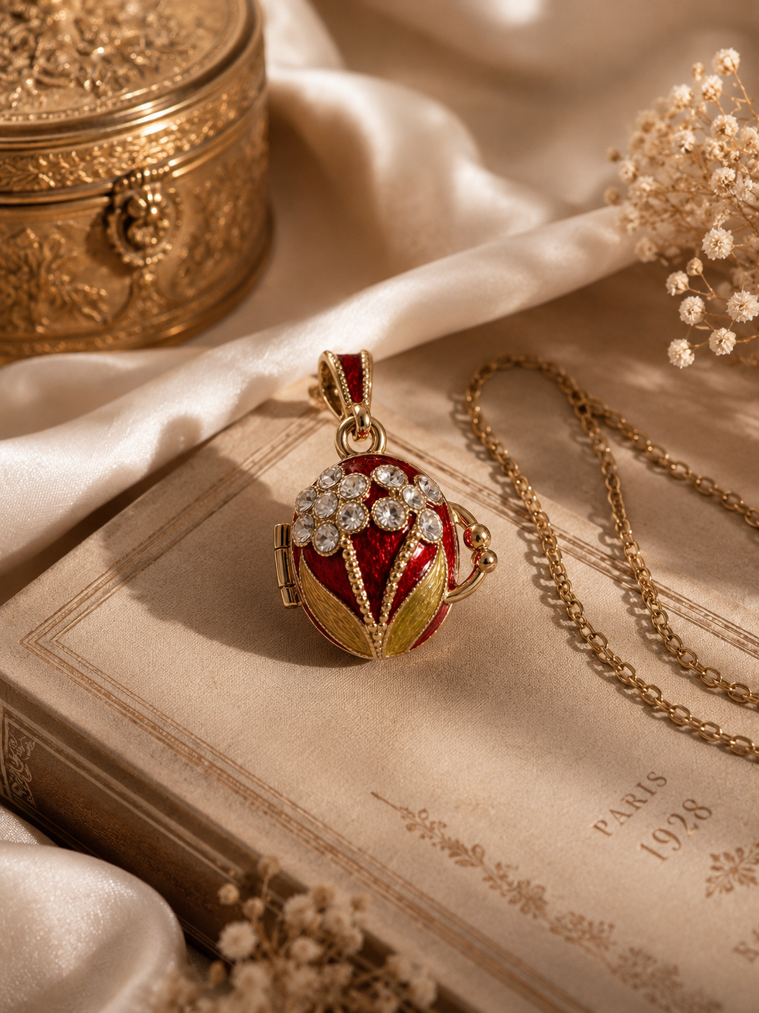 Dije Fabergé «Ramo Escarlata con Mariposa»