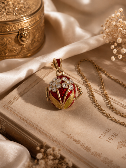 Dije Fabergé «Ramo Escarlata con Mariposa»