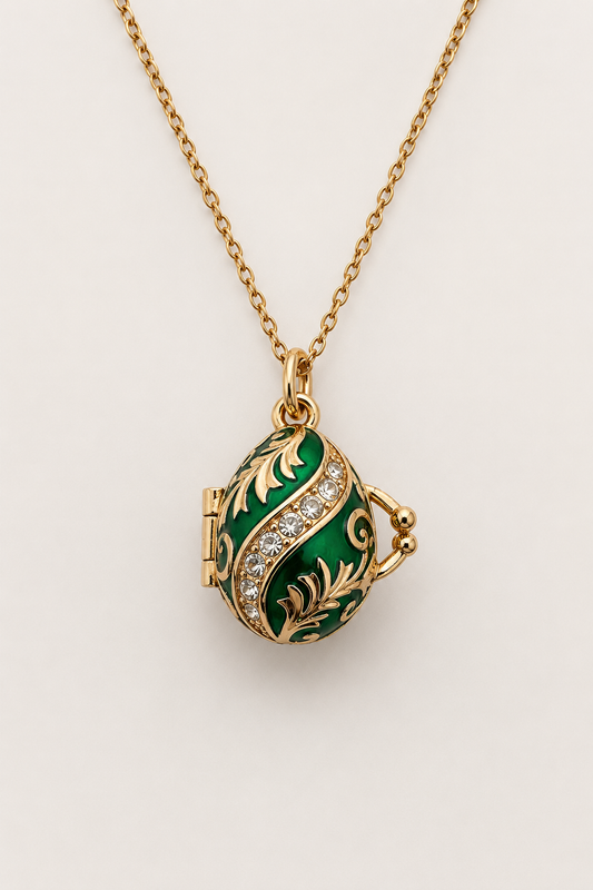 Dije Huevo Imperial Verde con Campana Sorpresa