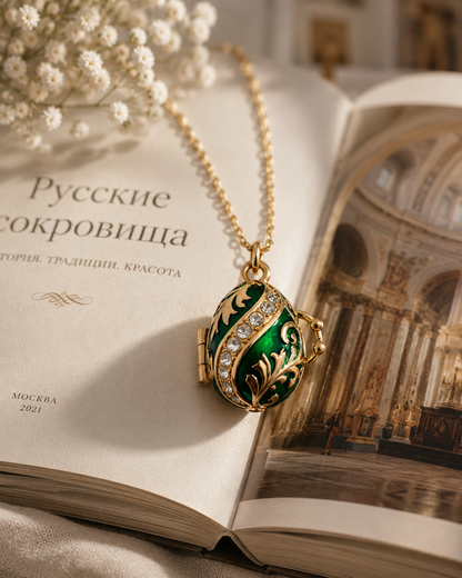 Dije Huevo Imperial Verde con Campana Sorpresa