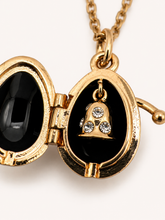 Cargar imagen en el visor de la galería, Collar con Relicario Huevo Fabergé Negro con Campana Interior – AKM San Petersburgo (Copy)
