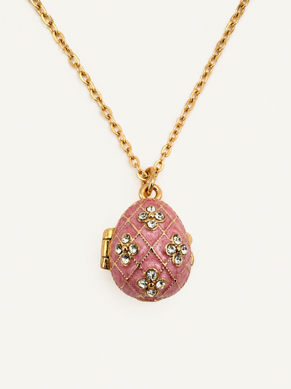 Dije Huevo Fabergé Rosa con Ángel