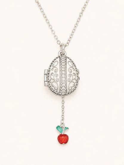 Collar Huevo Fabergé con sorpresa de manzana roja