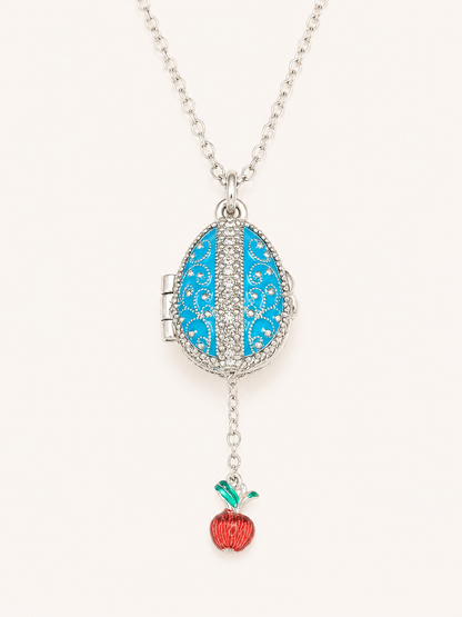 Dije Huevo Fabergé Azul con Sorpresa de Manzana