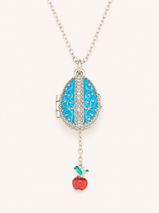 Dije Huevo Fabergé Azul con Sorpresa de Manzana