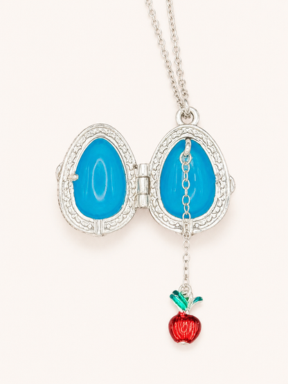 Dije Huevo Fabergé Azul con Sorpresa de Manzana
