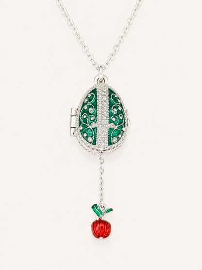 Dije Huevo Fabergé Verde con Sorpresa de Manzana