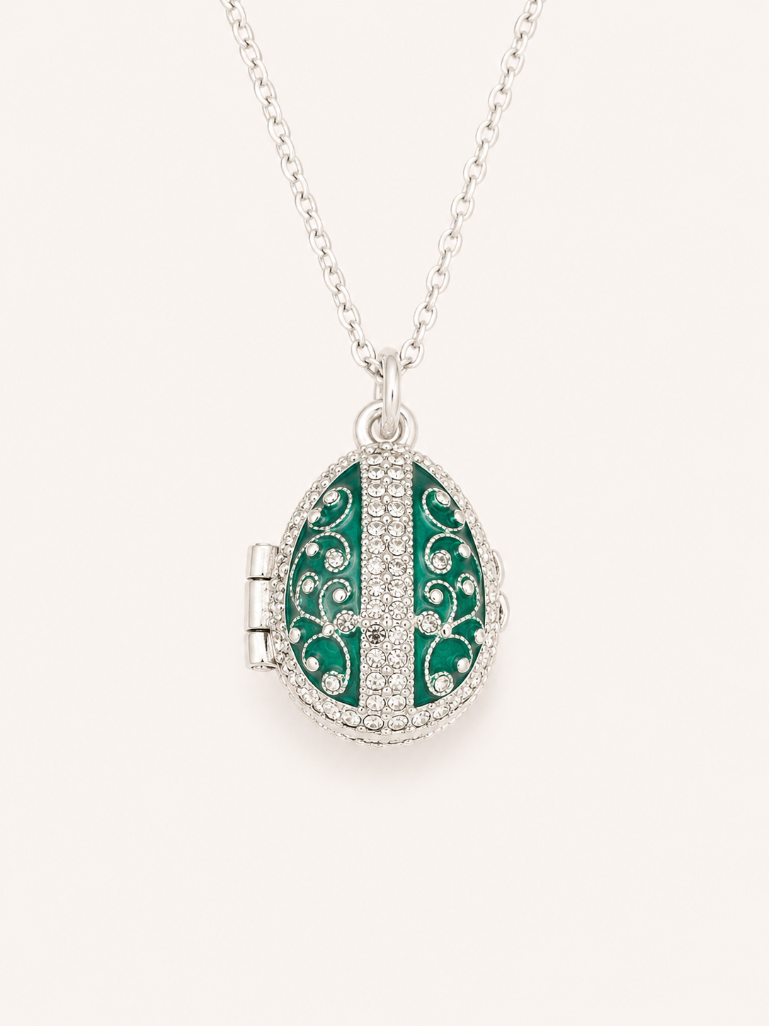 Dije Huevo Fabergé Verde con Sorpresa de Manzana
