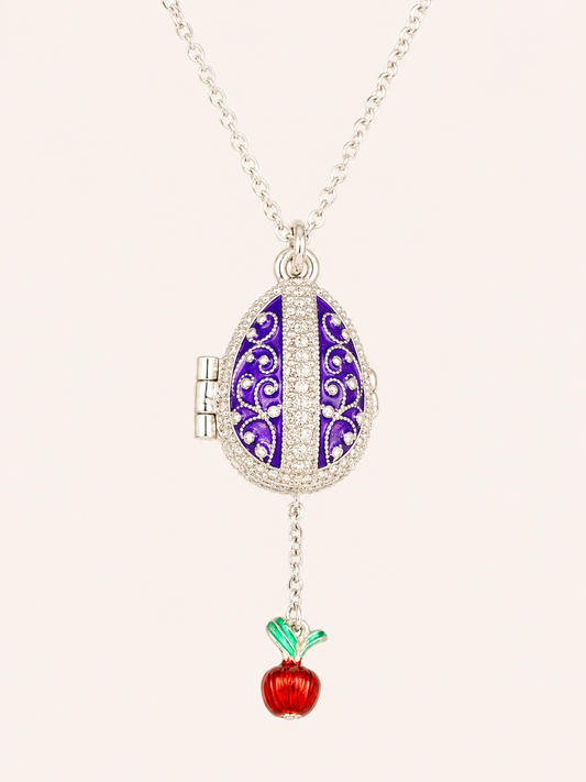 Dije Huevo Fabergé Morado con Sorpresa de Manzana