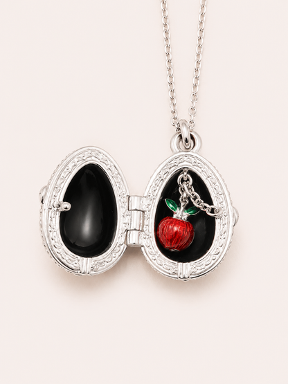 Dije Huevo Fabergé Negro con Sorpresa de Manzana