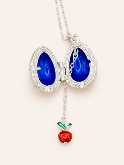 Dije Huevo Fabergé Azul con Sorpresa de Manzana