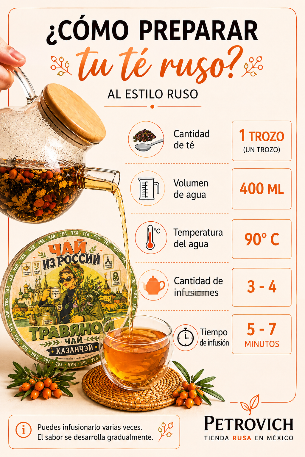 Té Ruso Prensado con Hierbas de Kazán | 70 g