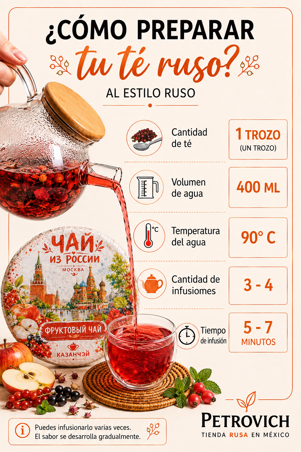 Té Ruso de Frutas Prensado “Moscú” – 150 g