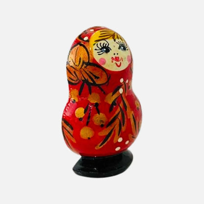 Iman Refri Matrioshka, Rusia, Pintada A Mano, Madera, Roja