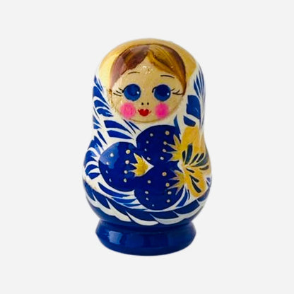 Iman Refri Matrioshka, Rusia, Pintada A Mano, Madera, Gzhel