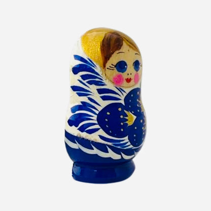 Iman Refri Matrioshka, Rusia, Pintada A Mano, Madera, Gzhel