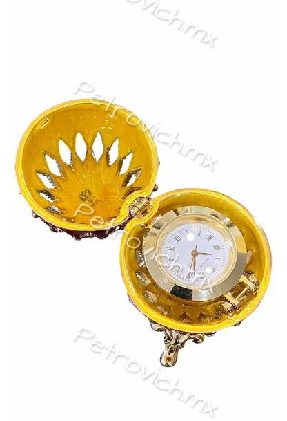Huevo Fabergé De San Petersburgo, Rusia, Con Reloj, Azul