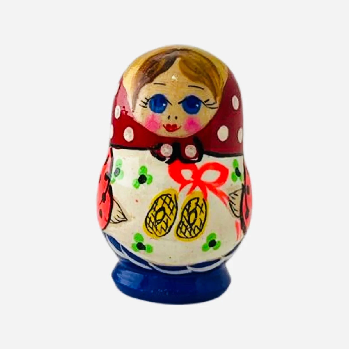 Iman Refri Matrioshka Pirozhok, Rusia, Madera Pintada A Mano