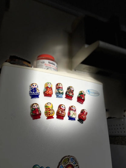 Iman Refri Matrioshka Pirozhok, Rusia, Madera Pintada A Mano