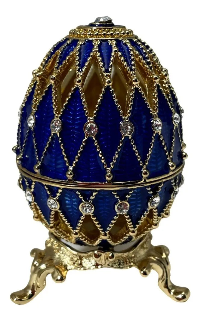 Huevo Fabergé De San Petersburgo, Rusia, Con Reloj, Azul
