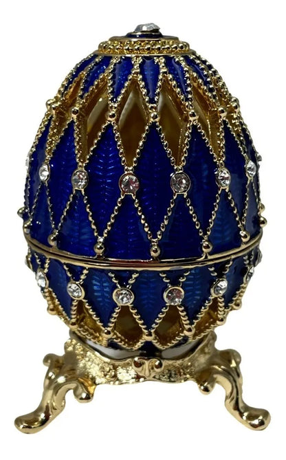 Huevo Fabergé De San Petersburgo, Rusia, Con Reloj, Azul