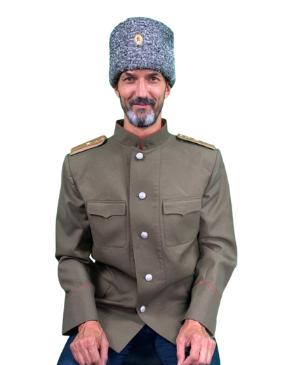 Gorro de karakul. Gris