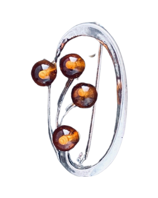 Broche de Ámbar y Plata