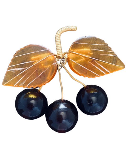 Broche de ámbar Color Cereza