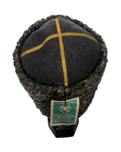 Gorro de karakul. Gris