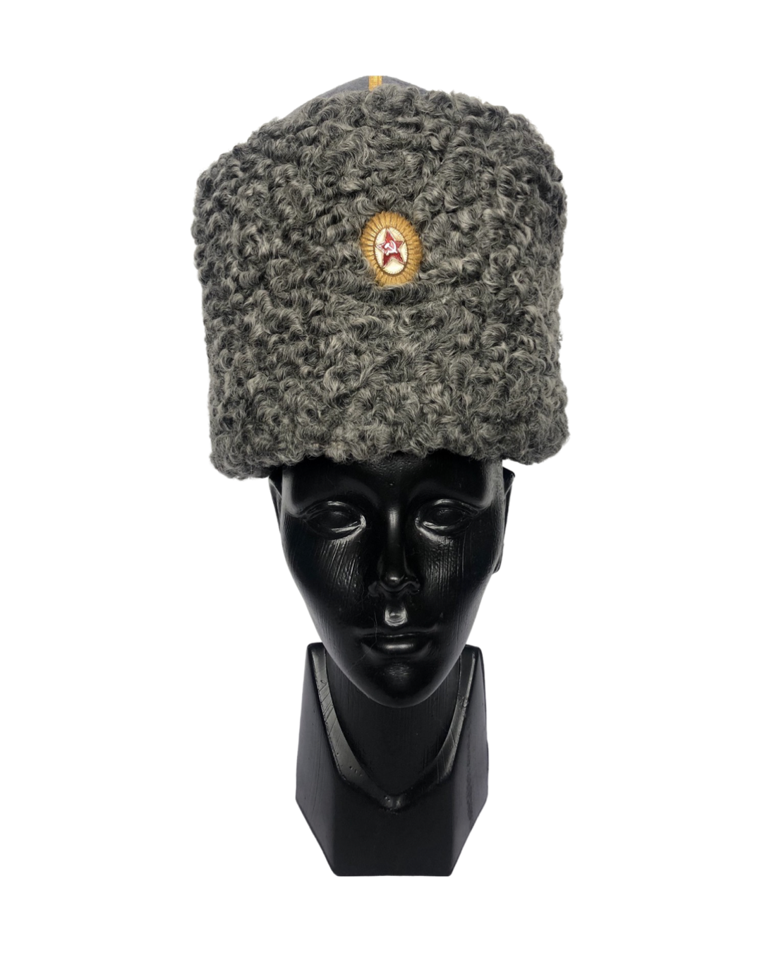 Gorro de karakul. Gris